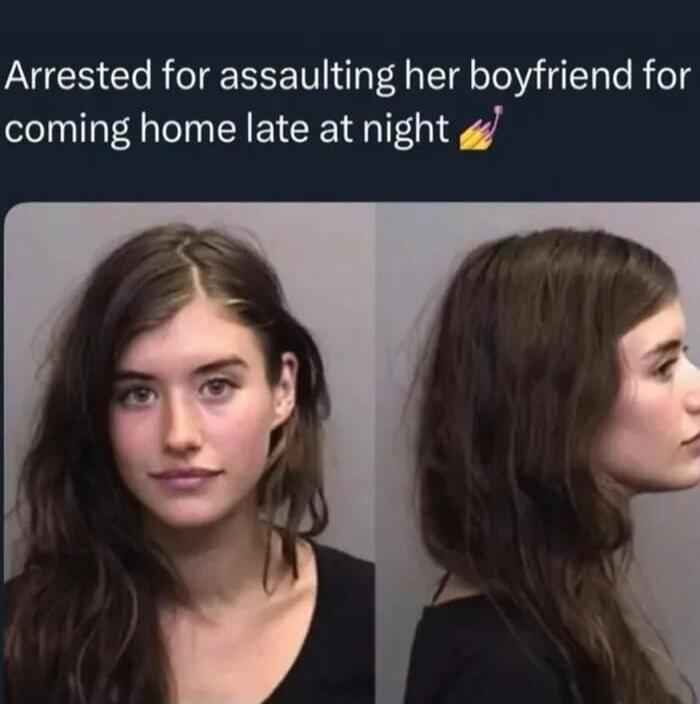 Arrested for assaulting her boyfriend for coming home late at night