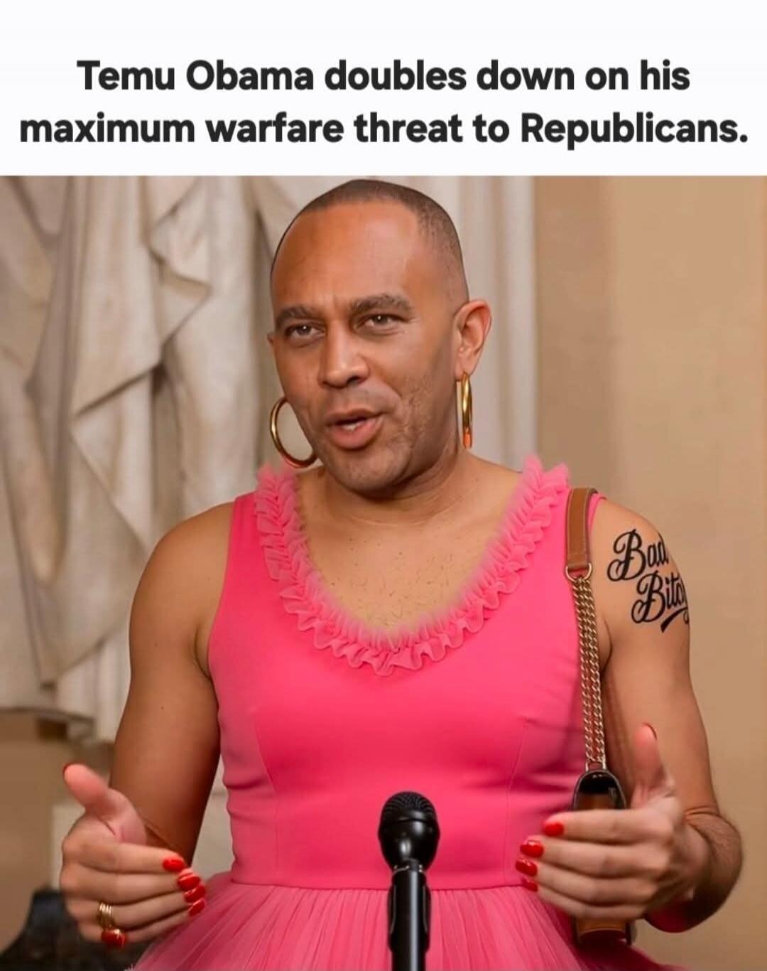 Temu Obama doubles down on his maximum warfare threat to Republicans.