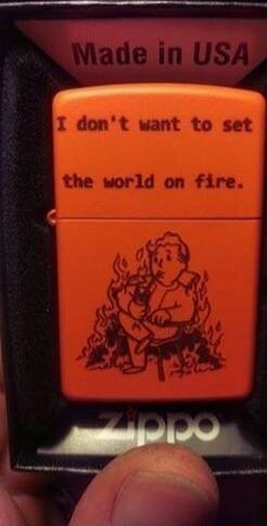 Made in USA
I don't want to set the world on fire.
