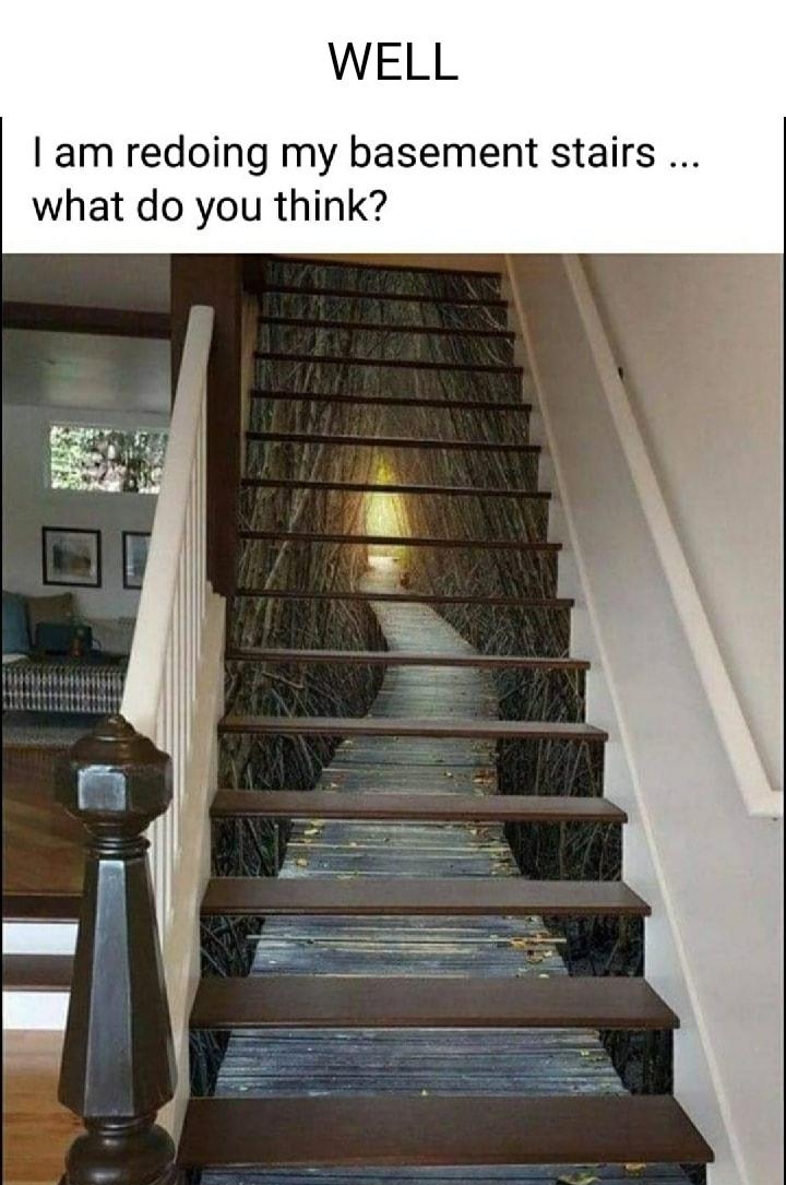 WELL I am redoing my basement stairs what do you think