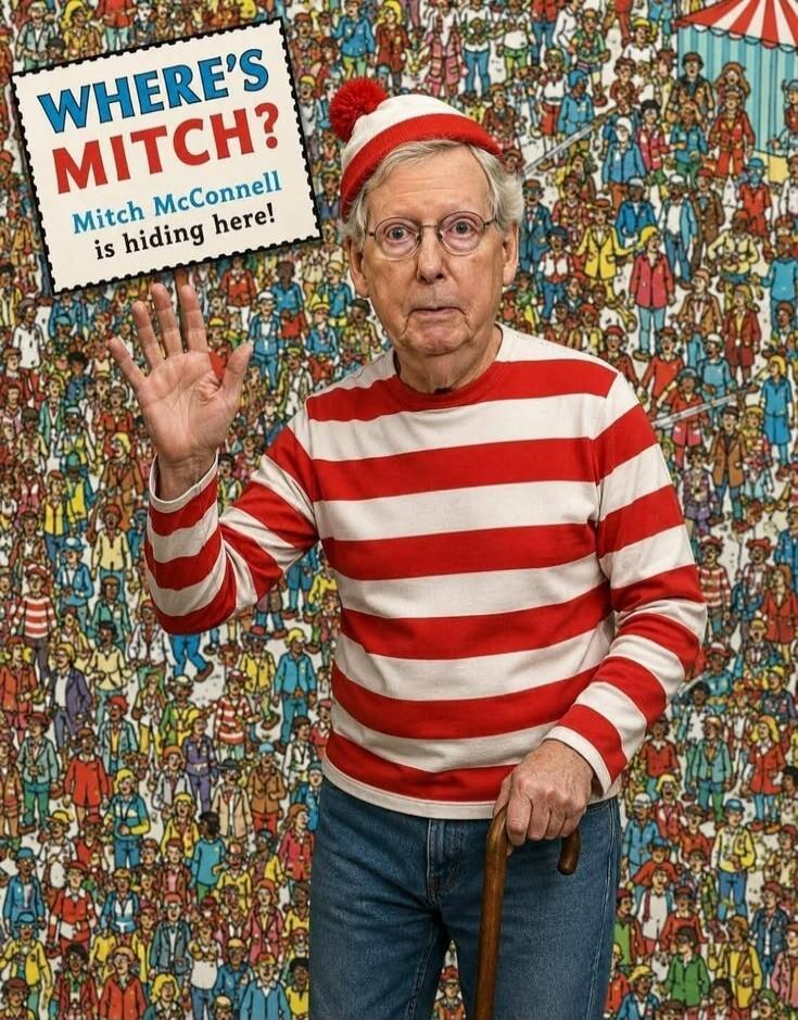 WHERE'S MITCH? Mitch McConnell is hiding here!