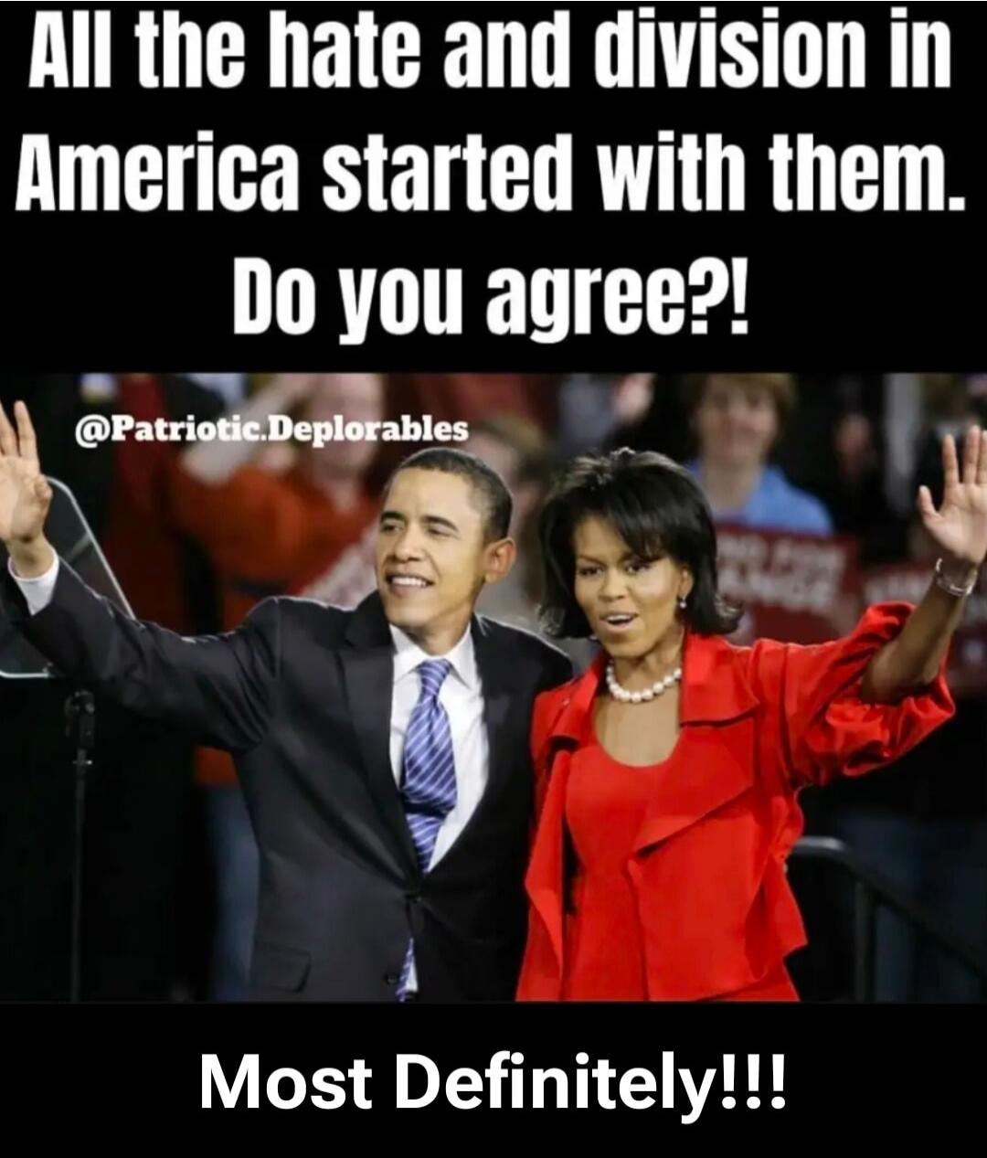All the hate and division in America started with them. Do you agree?! Most Definitely!!!