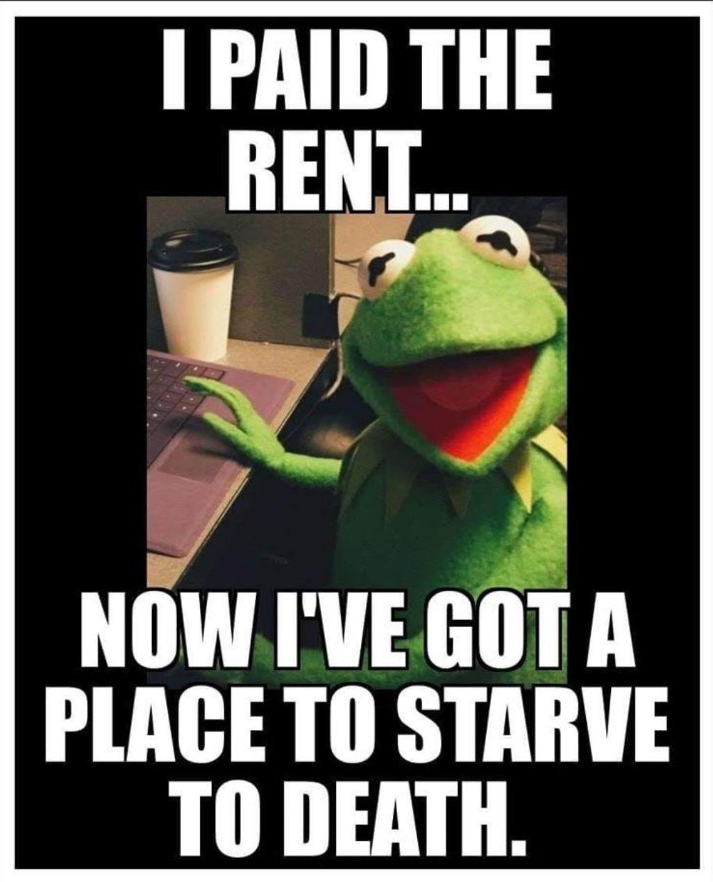 PAID THE NOWIVEGOT A PLACE TO STARVE T0 DEATH