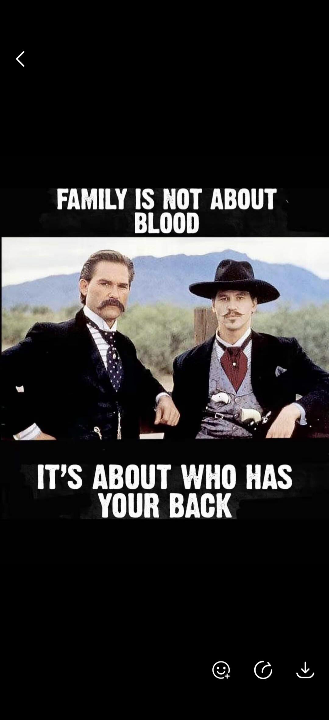 FAMILY IS NOT ABOUT BLOOD IT'S ABOUT WHO HAS YOUR BACK