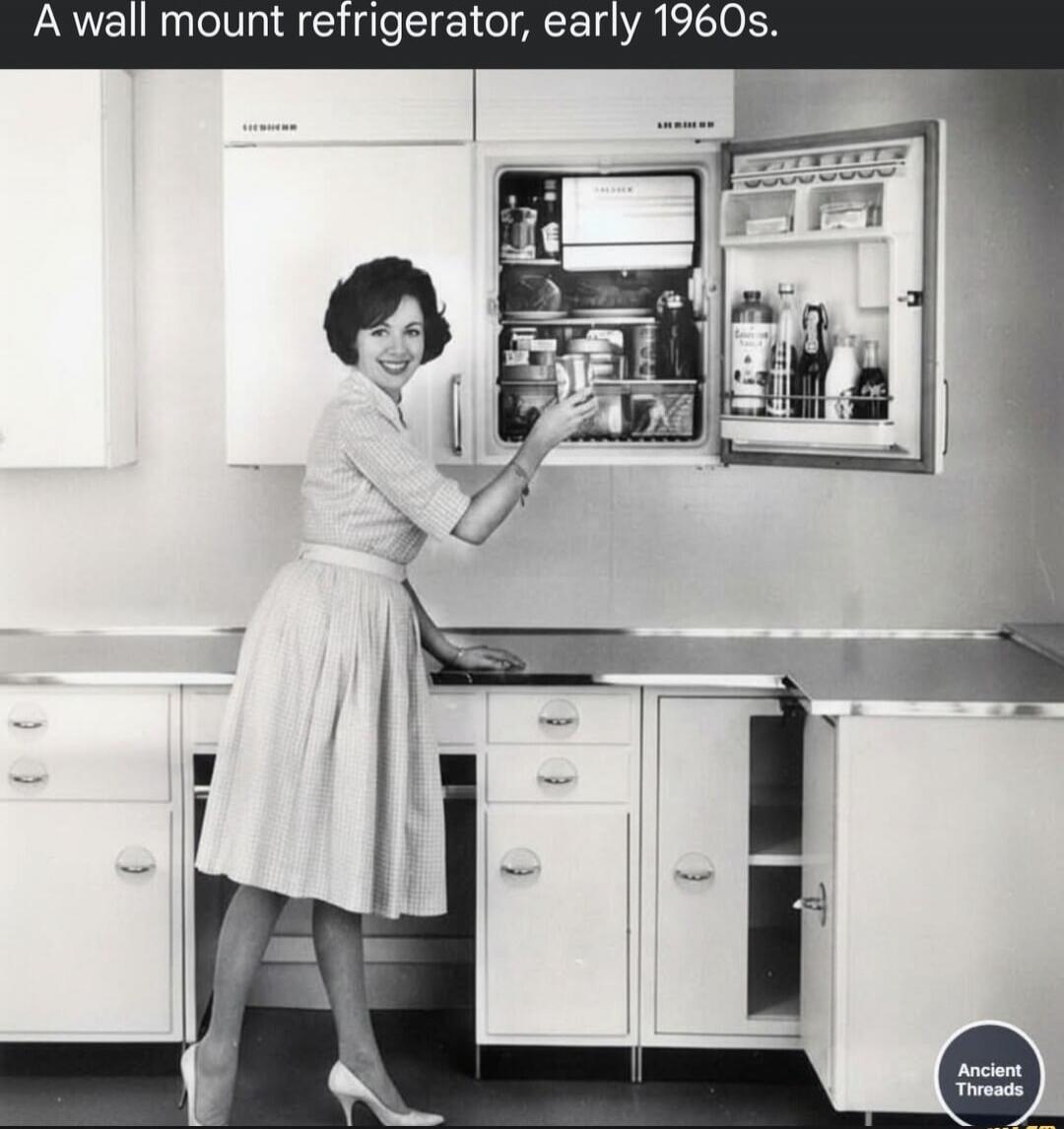 A wall mount refrigerator, early 1960s.
