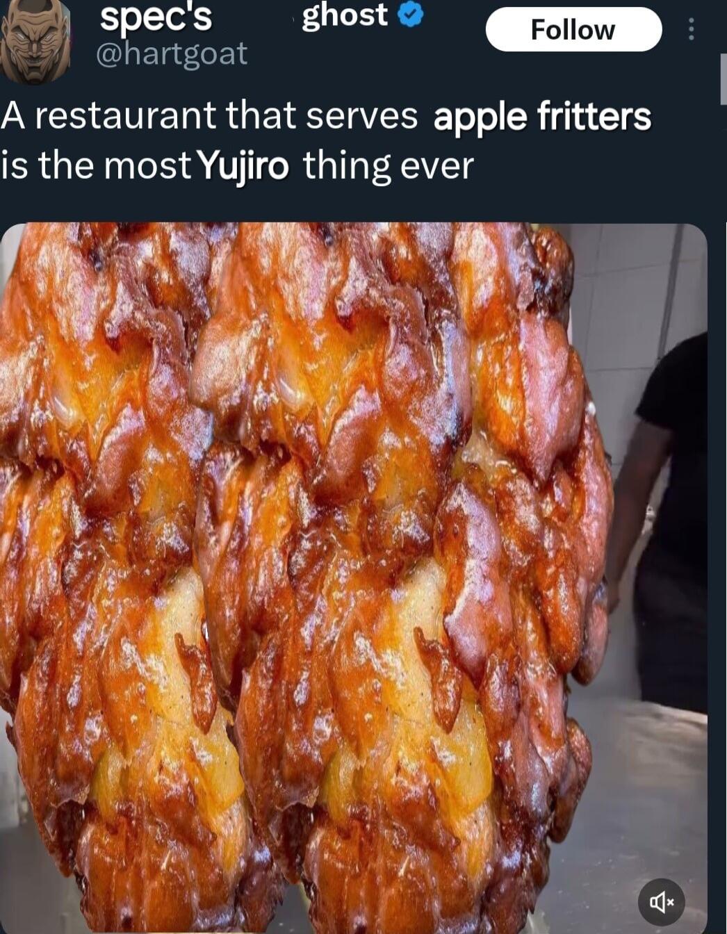 specs ghost Foll Rl A restaurant that serves apple fritters is the most Yujiro thing ever