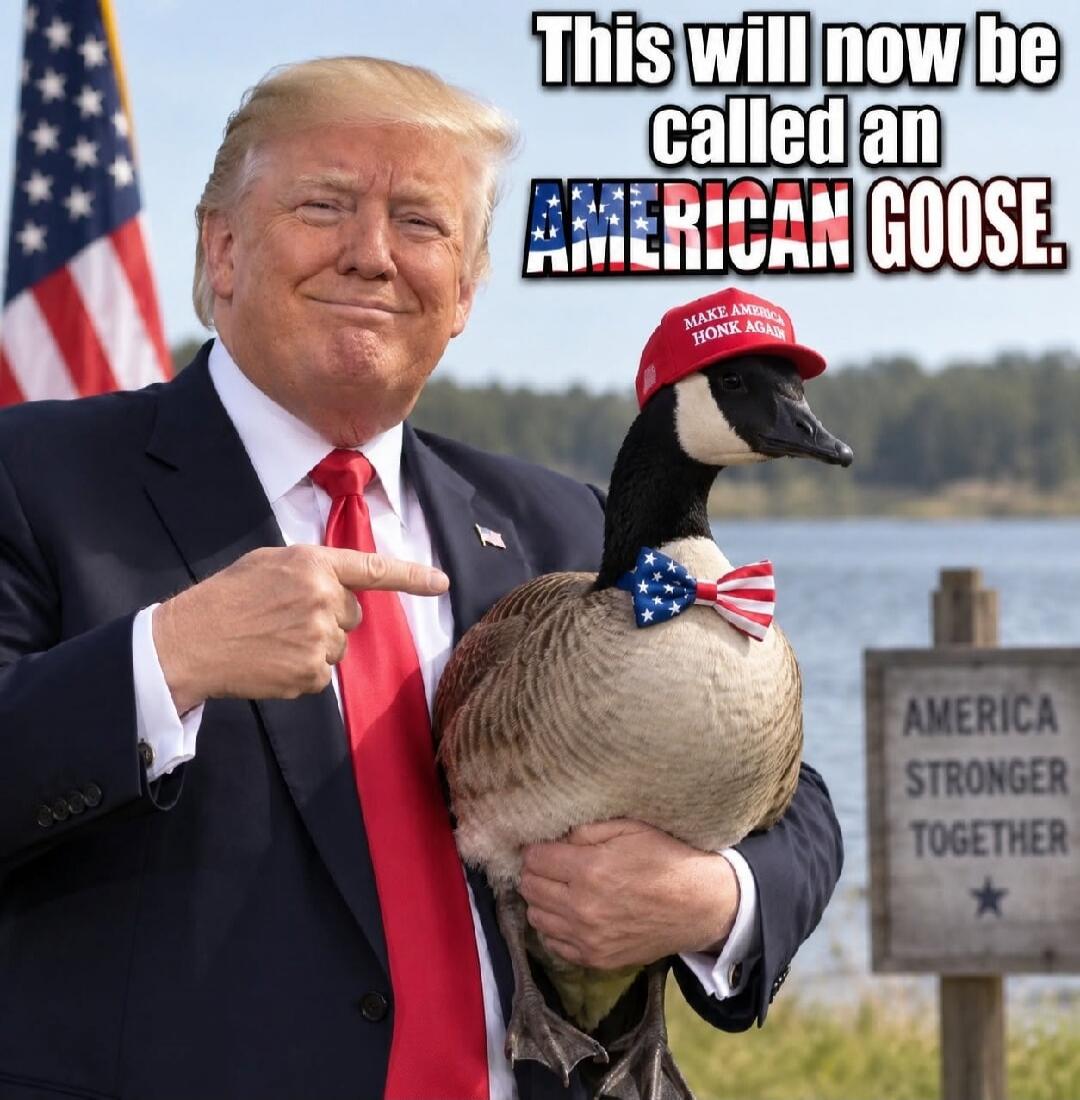 This will now be called an AMERICAN GOOSE. MAKE AMERICA HONK AGAIN. AMERICA STRONGER TOGETHER.