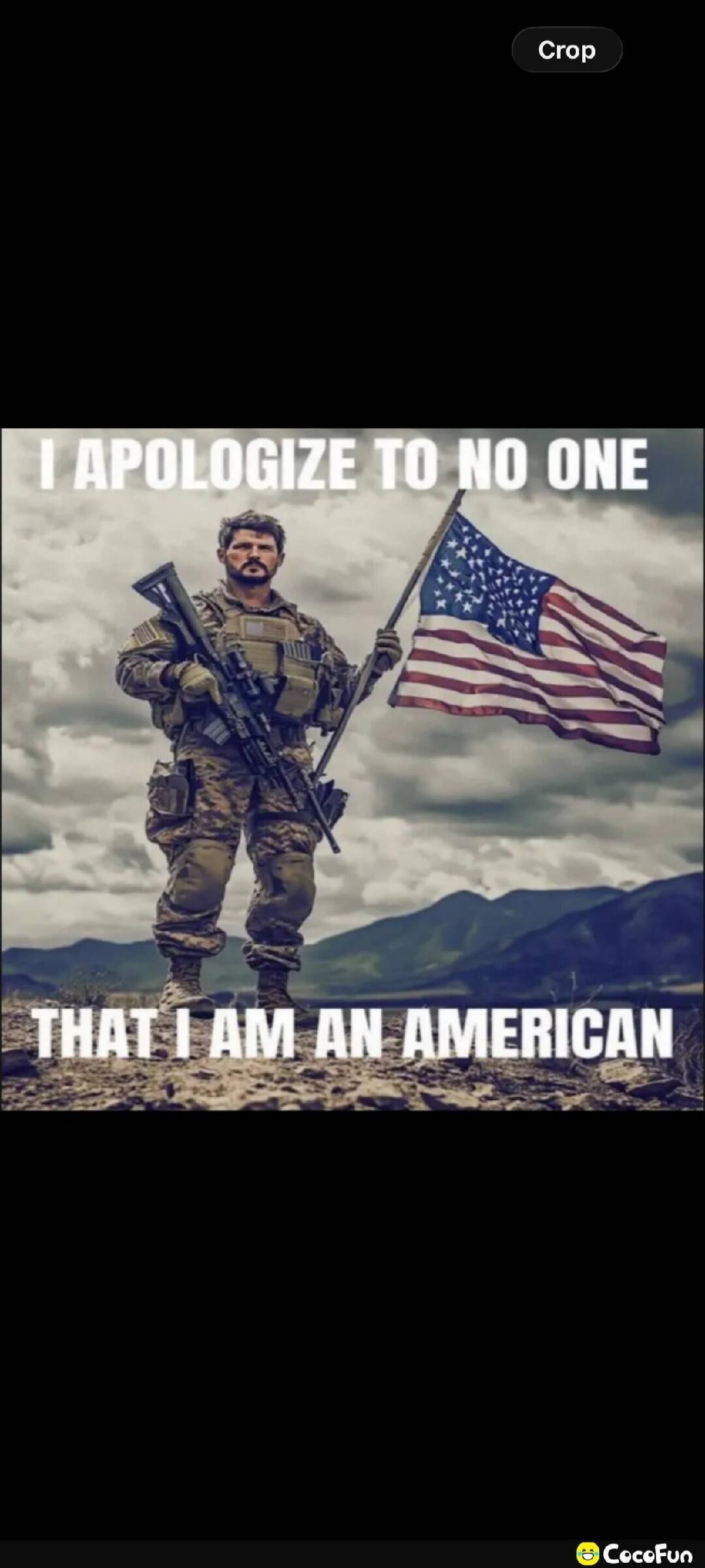 I APOLOGIZE TO NO ONE THAT I AM AN AMERICAN