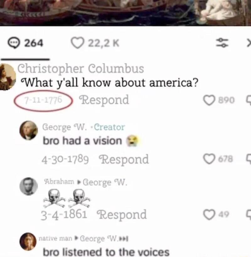 264 What yall know about america bro had a vision bro listened to the voices