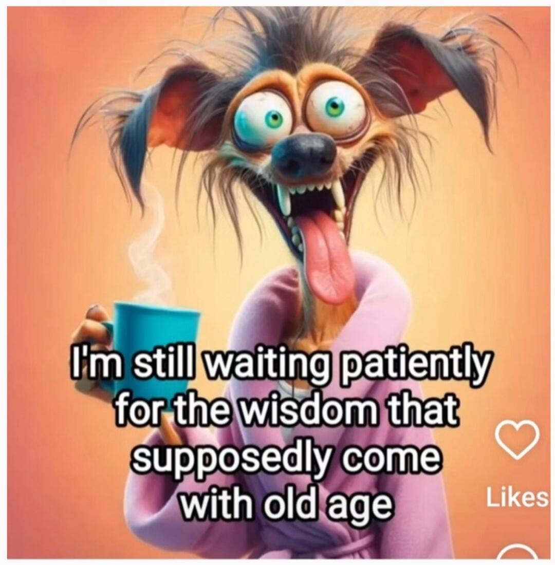 I'm still waiting patiently for the wisdom that supposedly come with old age