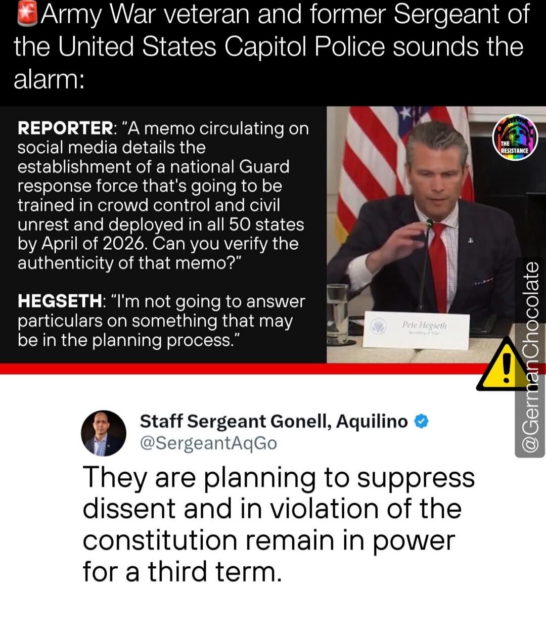 💥 Army War veteran and former Sergeant of the United States Capitol Police sounds the alarm:

REPORTER: 