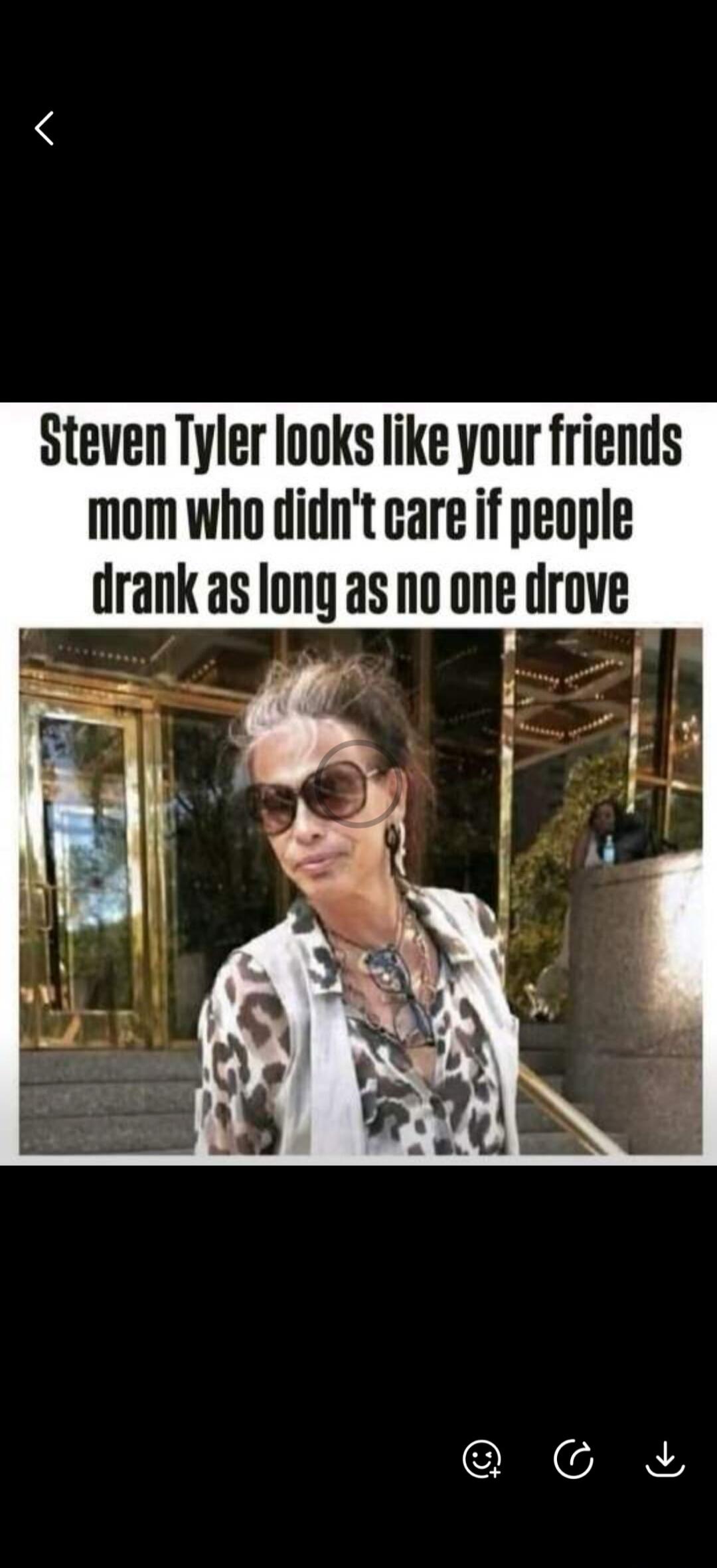 Steven Tyler looks like your friends mom who didn't care if people drank as long as no one drove
