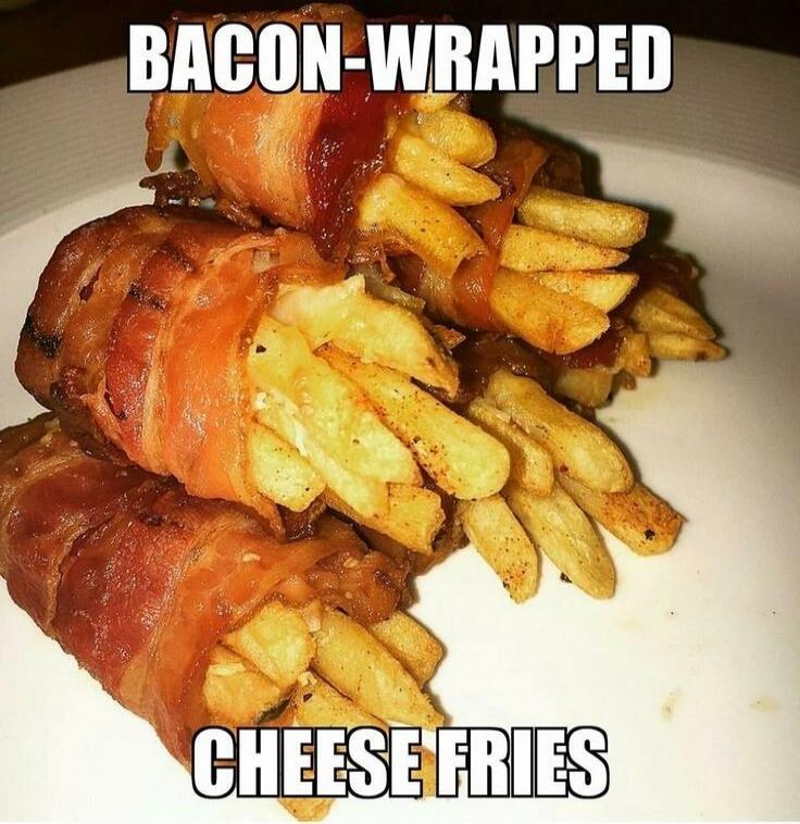 BACON-WRAPPED CHEESE FRIES