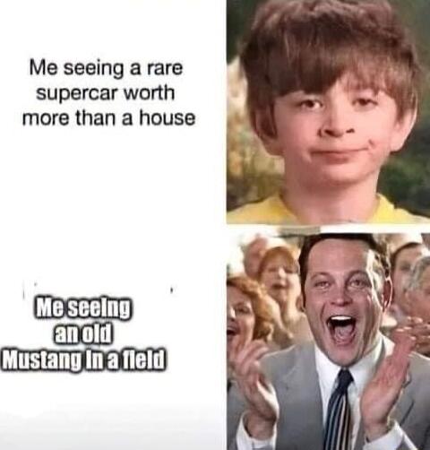 Me seeing a rare supercar worth more than a house DD exal Mustang Ina feld