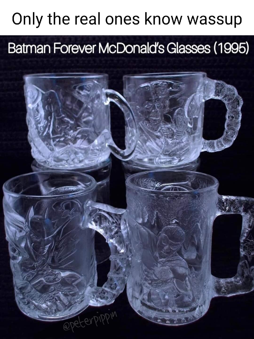 Only the real ones know wassup Batman Forever McDonalds Glasses 1995