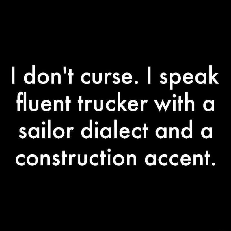 dont curse speak fluent trucker with a sailor dialect and a ole s 13 1VTel Tes e olol 1y