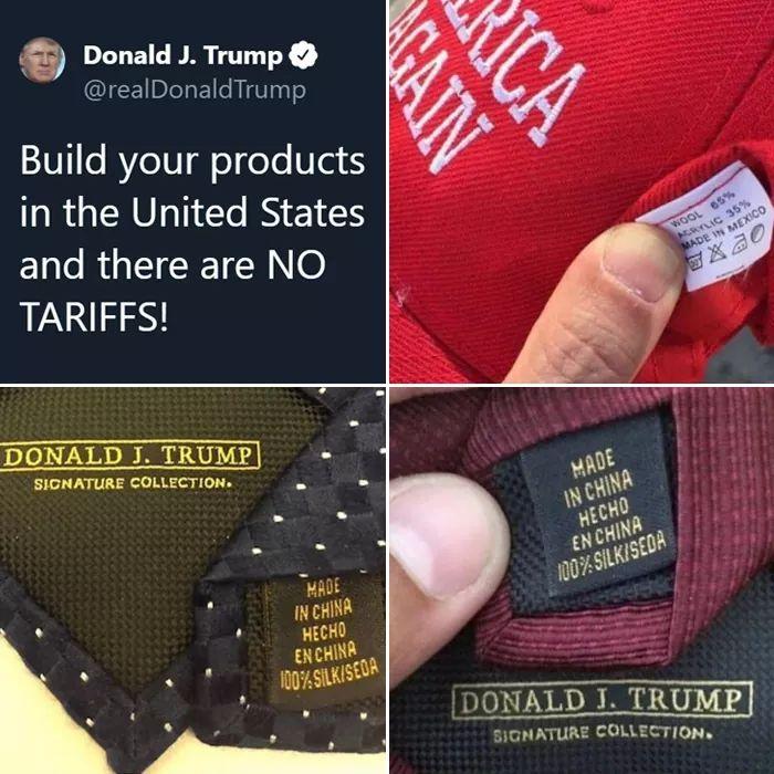Donald J Trump realDonaldTrump Build your products RGNS el ELC R EIEETEN 6 TARIFFS eHSR o NATURE COLLECTIONS