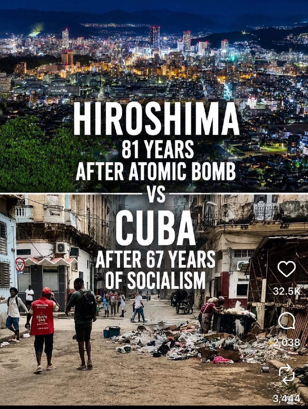 HIROSHIMA 81 YEARS AFTER ATOMIC BOMB VS CUBA AFTER 67 YEARS OF SOCIALISM