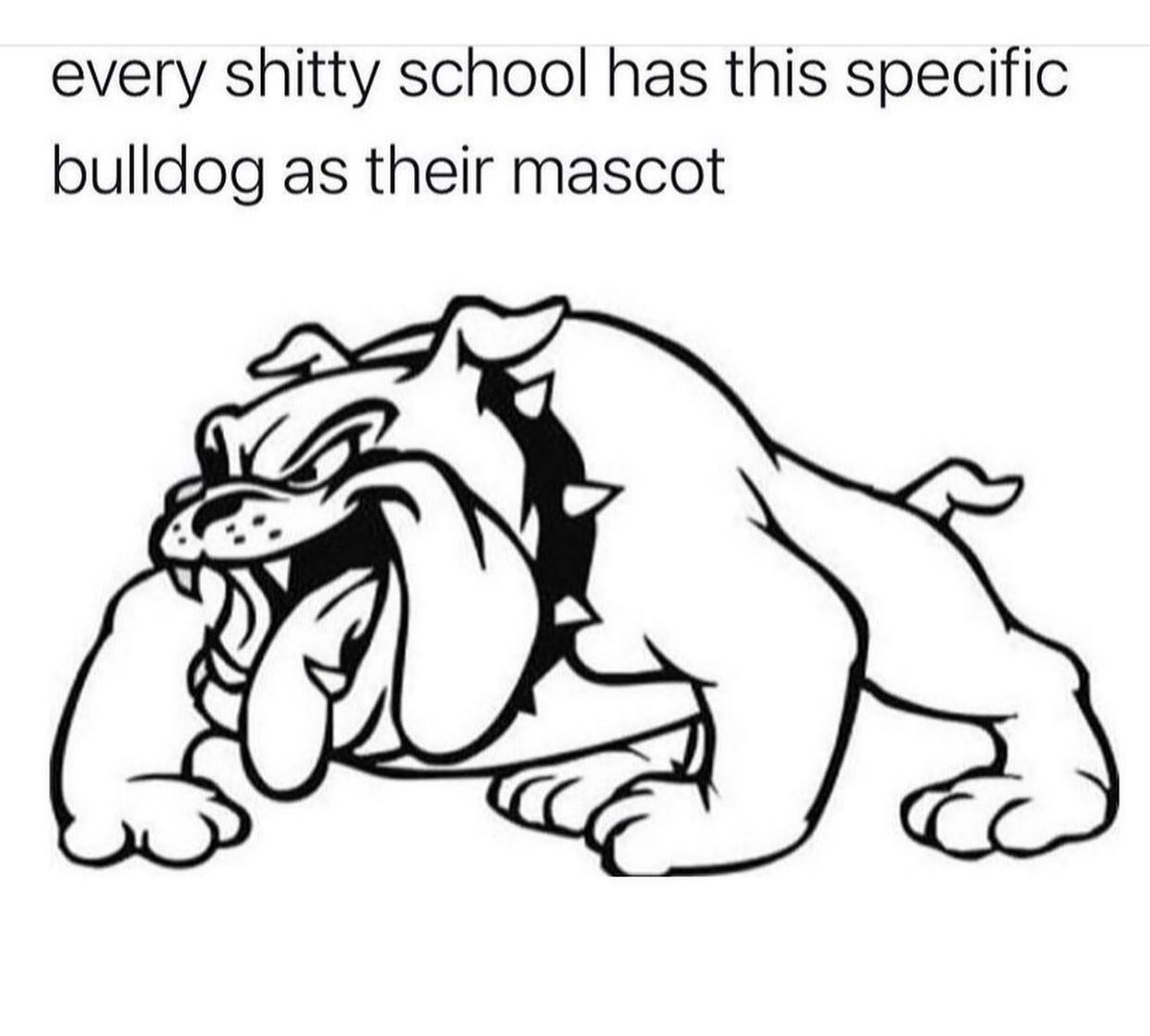 every shitty school has this specific bulldog as their mascot