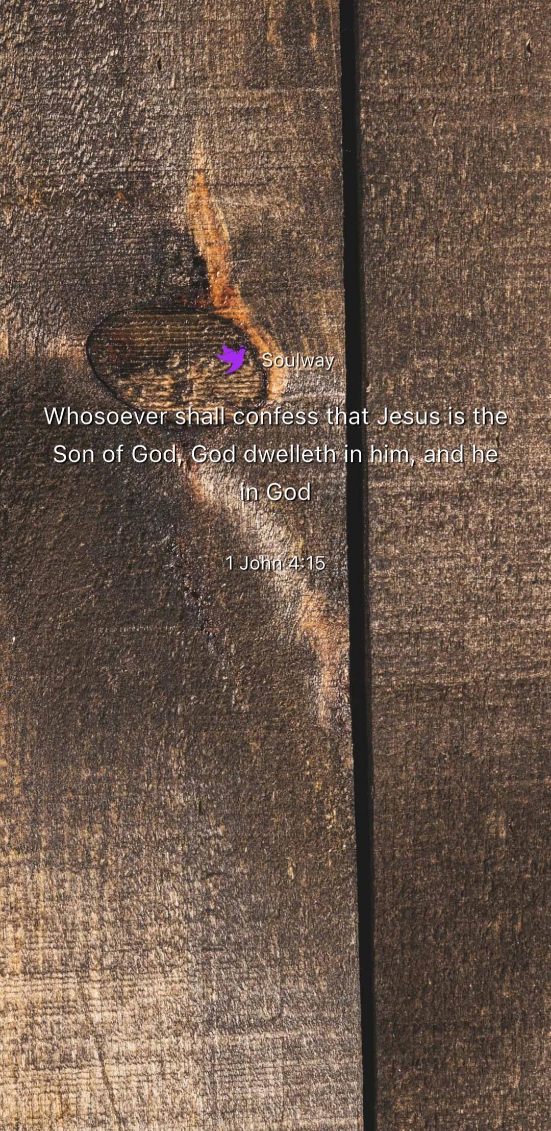 Soulway Whosoever shall confess that Jesus is the Son of God, God dwelleth in him, and he in God 1 John 4:15