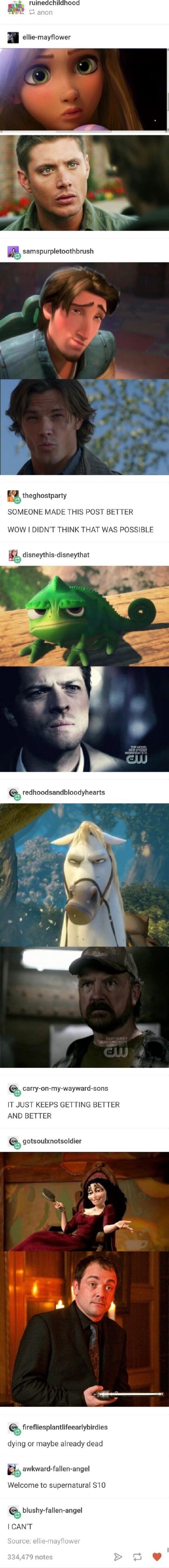 Some lines visible in the image resemble a Tumblr-style post stack. Clear phrases include: 
- SOMEONE MADE THIS POST BETTER 
- WOW I DIDN'T THINK THAT WAS POSSIBLE 
- IT JUST KEEPS GETTING BETTER AND BETTER 

Other faint/showing text appears to be usernames and notes counts (e.g., 'Source: ellie-mayflower', '334,479 notes'), but the surrounding cap