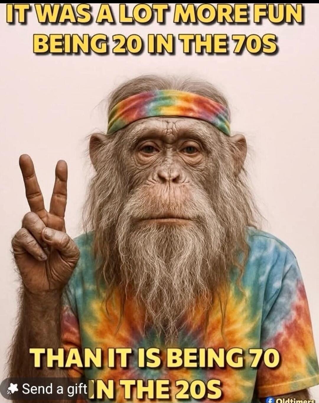 IT WAS A LOT MORE FUN BEING 20 IN THE 70S THAN IT IS BEING 70 IN THE 20S