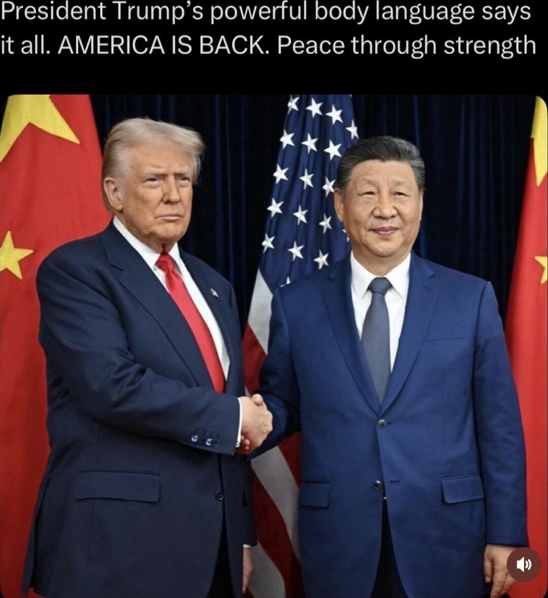 President Trump's powerful body language says it all. AMERICA IS BACK. Peace through strength