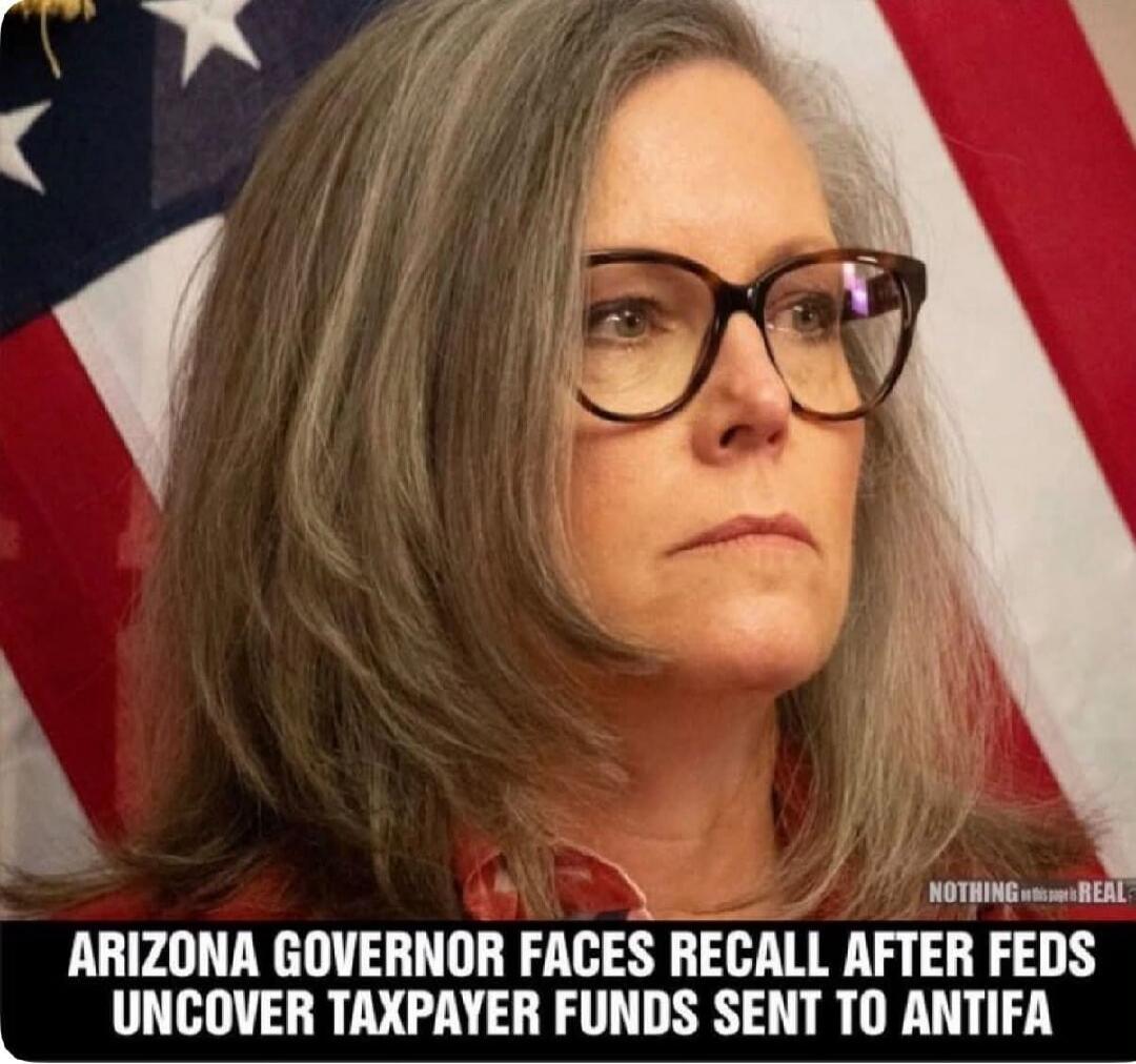 ARIZONA GOVERNOR FACES RECALL AFTER FEDS UNCOVER TAXPAYER FUNDS SENT TO ANTIFA. NOTHING on this page is REAL.