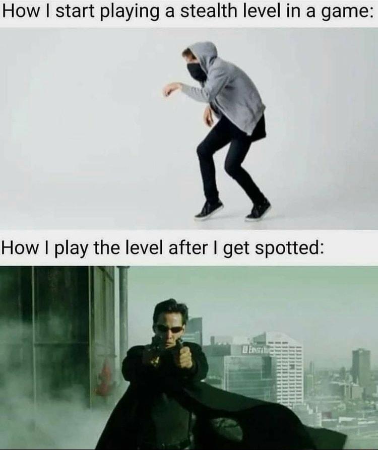 How start playing a stealth level in a game How play the level after get spotted