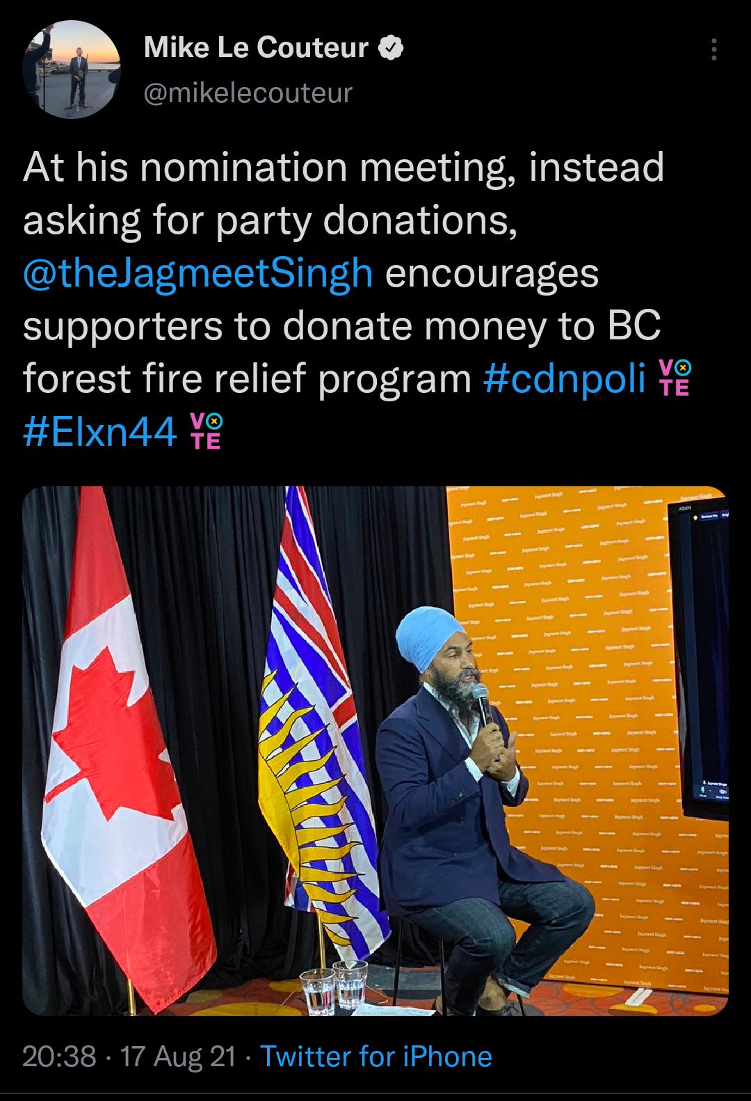 A Mike Le Couteur i mikelecouteur At his nomination meeting instead asking for party donations GEIETINEET ST g Wl gleloB Yo1S 0 oJoJe g CCIER o N o N Rage l VA e 2 forest fire relief program cdnpoli Y2 HEIxn44 YR PIORCHS I A ANVT 32 I AR T o o Tola