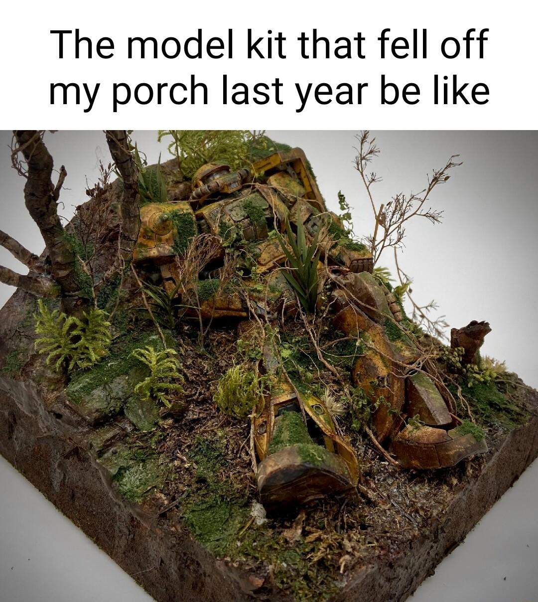 The model kit that fell off my porch last year be like