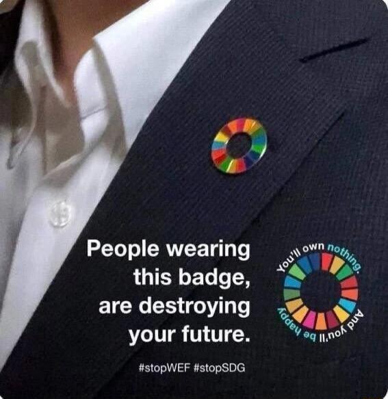 People wearing this badge are destroying NLITE THT N StopWEF 5topSDG o AP 5 X NJ T Werf