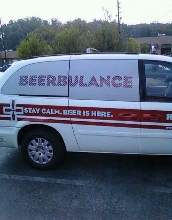 BEERBULANCE STAY CALM. BEER IS HERE.