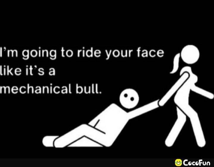 I'm going to ride your face like it's a mechanical bull.