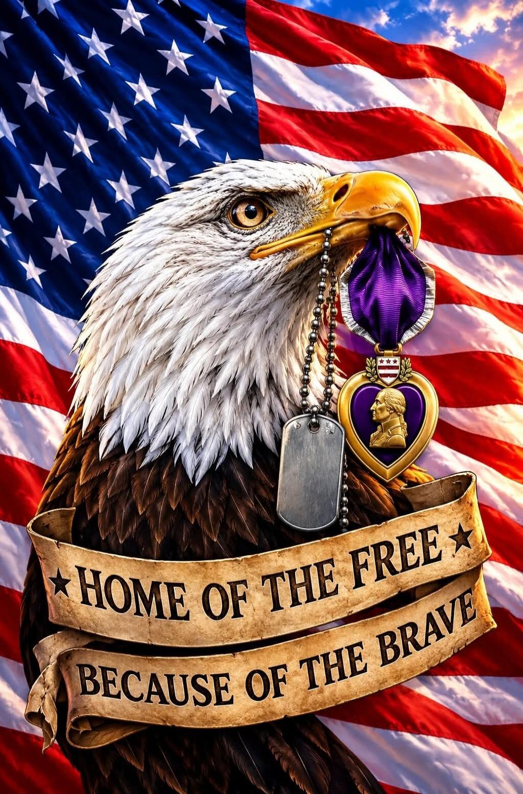 HOME OF THE FREE BECAUSE OF THE BRAVE