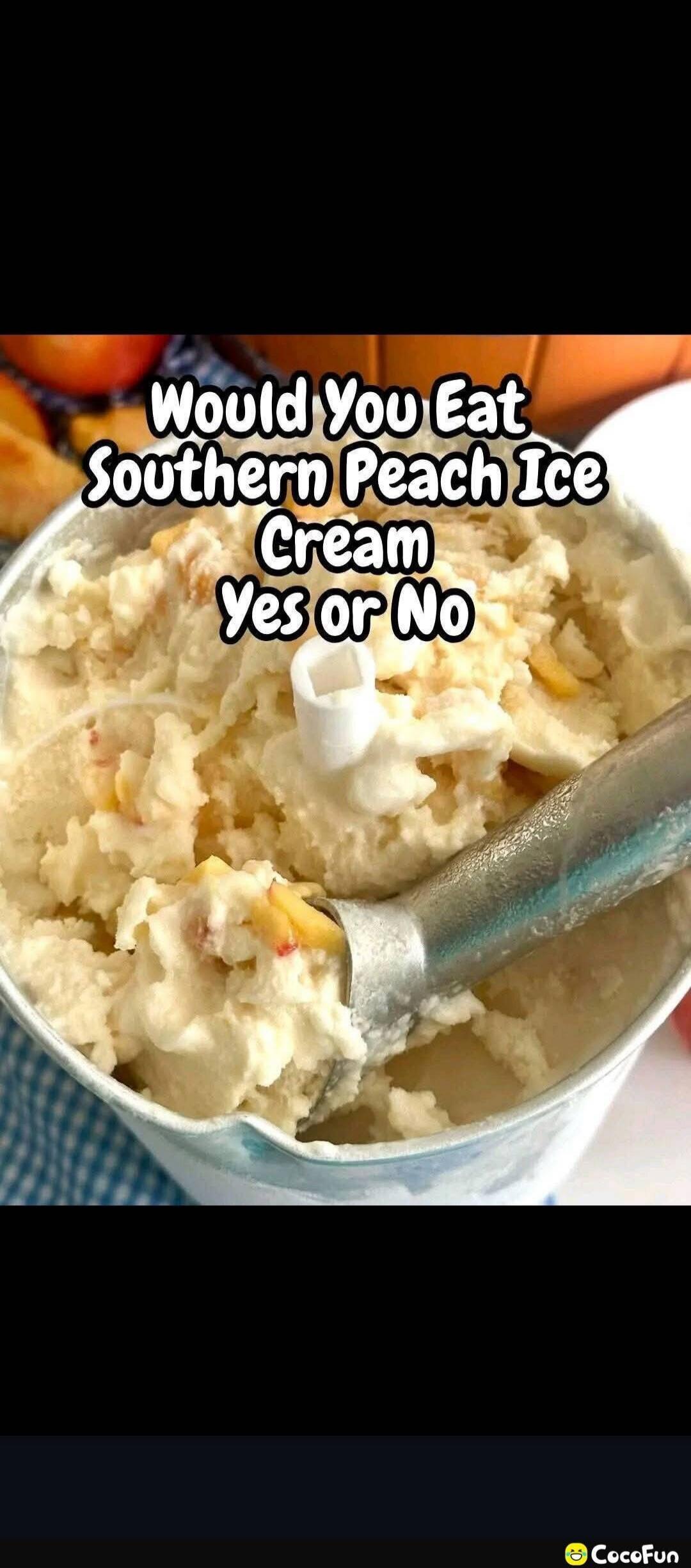 Would You Eat Southern Peach Ice Cream Yes or No