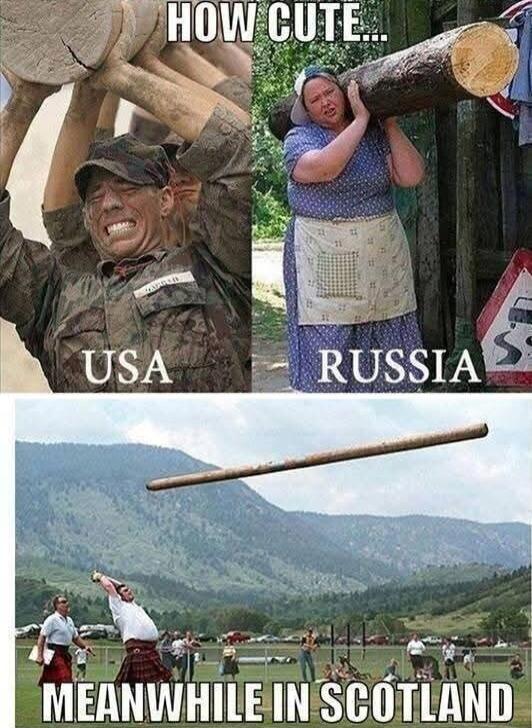 HOW CUTE... USA RUSSIA MEANWHILE IN SCOTLAND