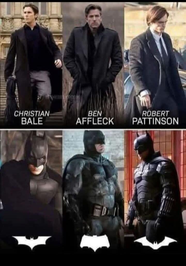 CHRISTIAN BALE
BEN AFFLECK
ROBERT PATTINSON