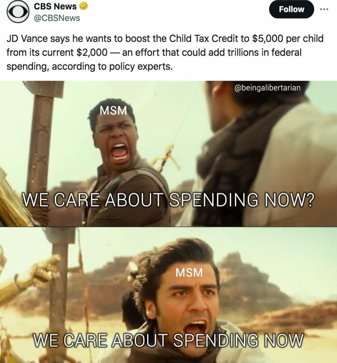 CBS News JD Vance says he wants to boost the Child Tax Credit to 5000 per child from ts current 2000 an effort that could add triions i federal spending according to policy experts S WWE CAR ABOUT SEENDING e 4 e WECARE ACCIUARSIENIDING