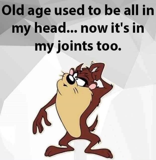 Old age used to be all in my head... now it's in my joints too.