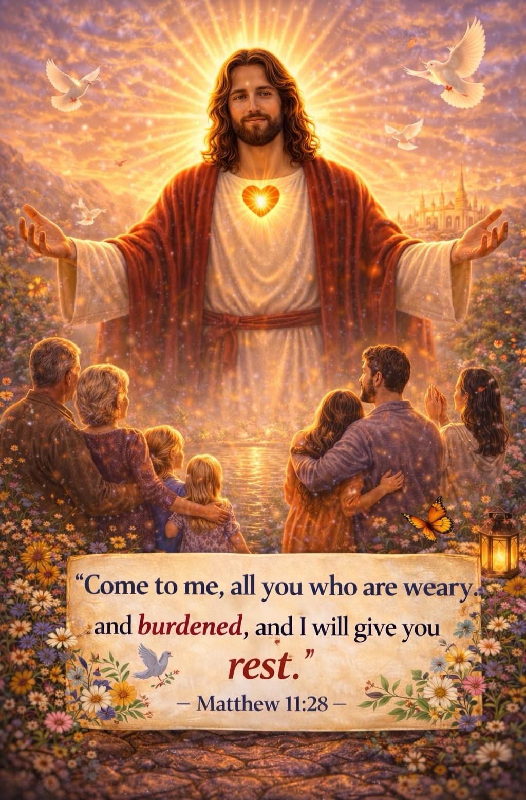Come to me, all you who are weary and burdened, and I will give you rest. - Matthew 11:28 -