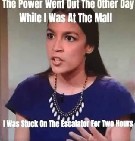 The power went out the other day while I was at the mall. I was stuck on the escalator for two hours.