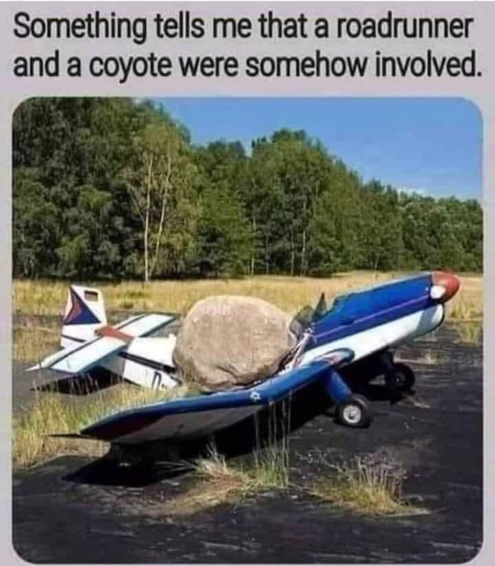 Something tells me that a roadrunner and a coyote were somehow involved