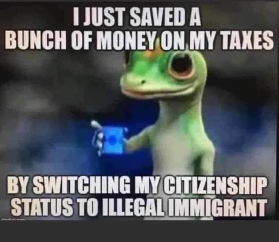 1 JUST SAVED A BUNGH OF MONEYON MY TAKES BY SWITCHING MYC _znsi1 STATUS TO ILLEGALIMMIGRANT