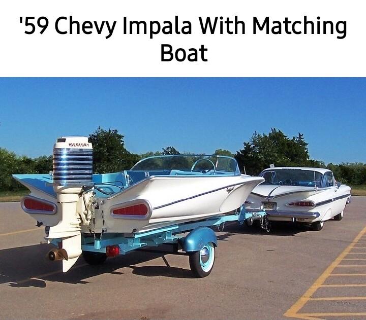 59 Chevy Impala With Matching Boat
