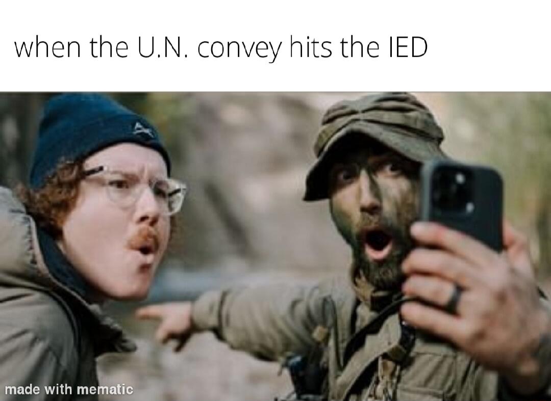 when the UN convey hits the IED ifada with me RIS