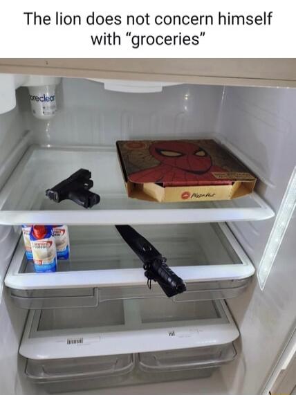 The lion does not concern himself with 'groceries'