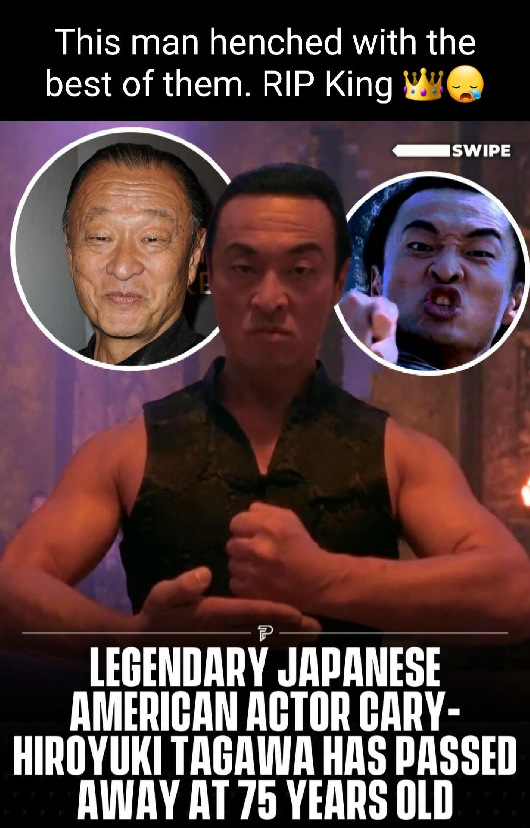 This man henched with the best of them. RIP King 👑😢
LEGENDARY JAPANESE AMERICAN ACTOR GARY HIROYUKI TAGAWA HAS PASSED AWAY AT 75 YEARS OLD