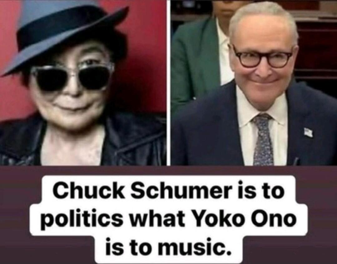 Chuck Schumer is to politics what Yoko Ono is to music.