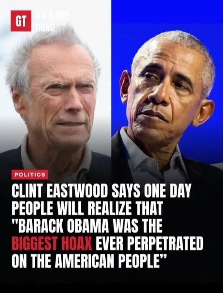 GT IT'S A GUY THING POLITICS CLINT EASTWOOD SAYS ONE DAY PEOPLE WILL REALIZE THAT 